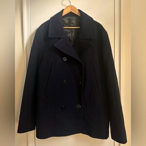 JCrew Wool Blend Peacoat, Navy XL, insulated
